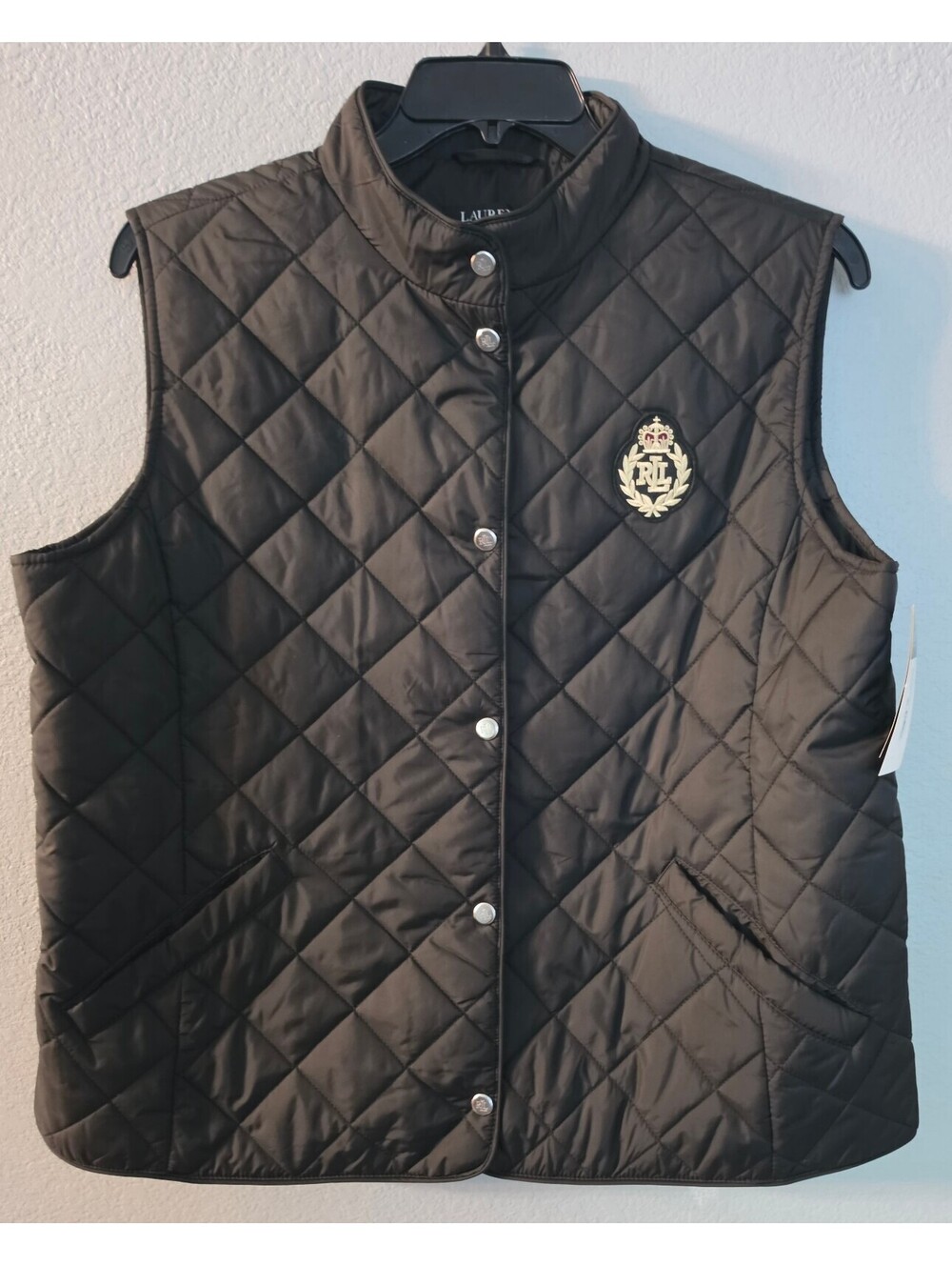 Lauren Ralph Lauren Black Quilted Vest Size XL